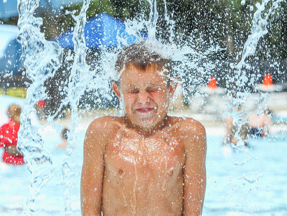 boy at waterpark